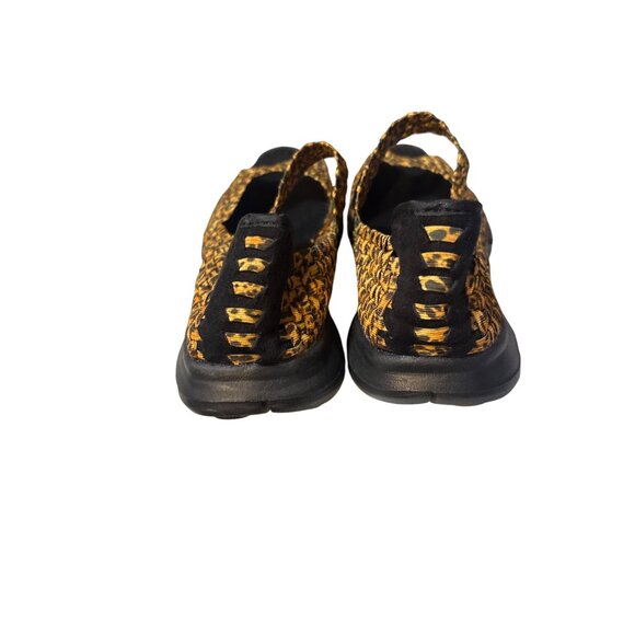 Bernie Mev Womens Size 8.5 Woven Elastic Sandals Yellow & Black Open-Toe Comfort - Picture 4 of 6